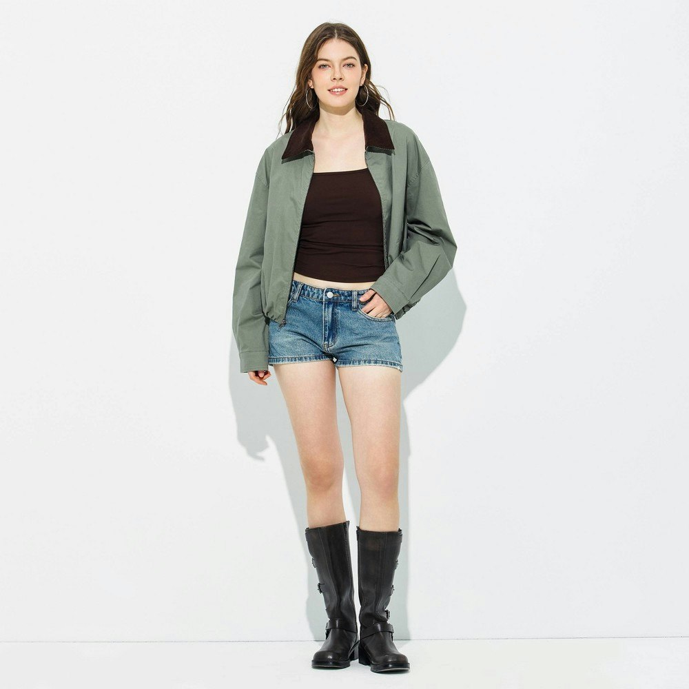 Wild Fable Women's Contrast Collar Bomber Jacket: $48 Wild Fable Women's Contrast Collar Bomber Jacket: $48