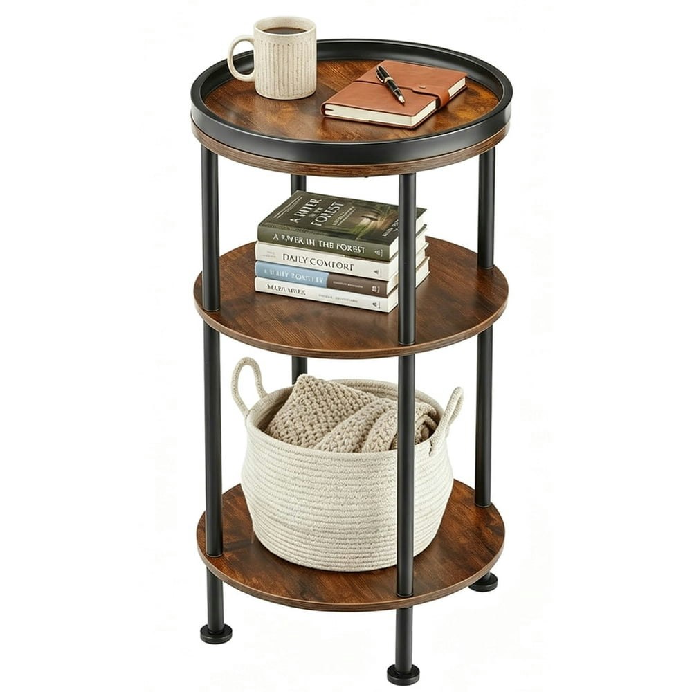 3-Tier Round Small Side Table: $30.77
