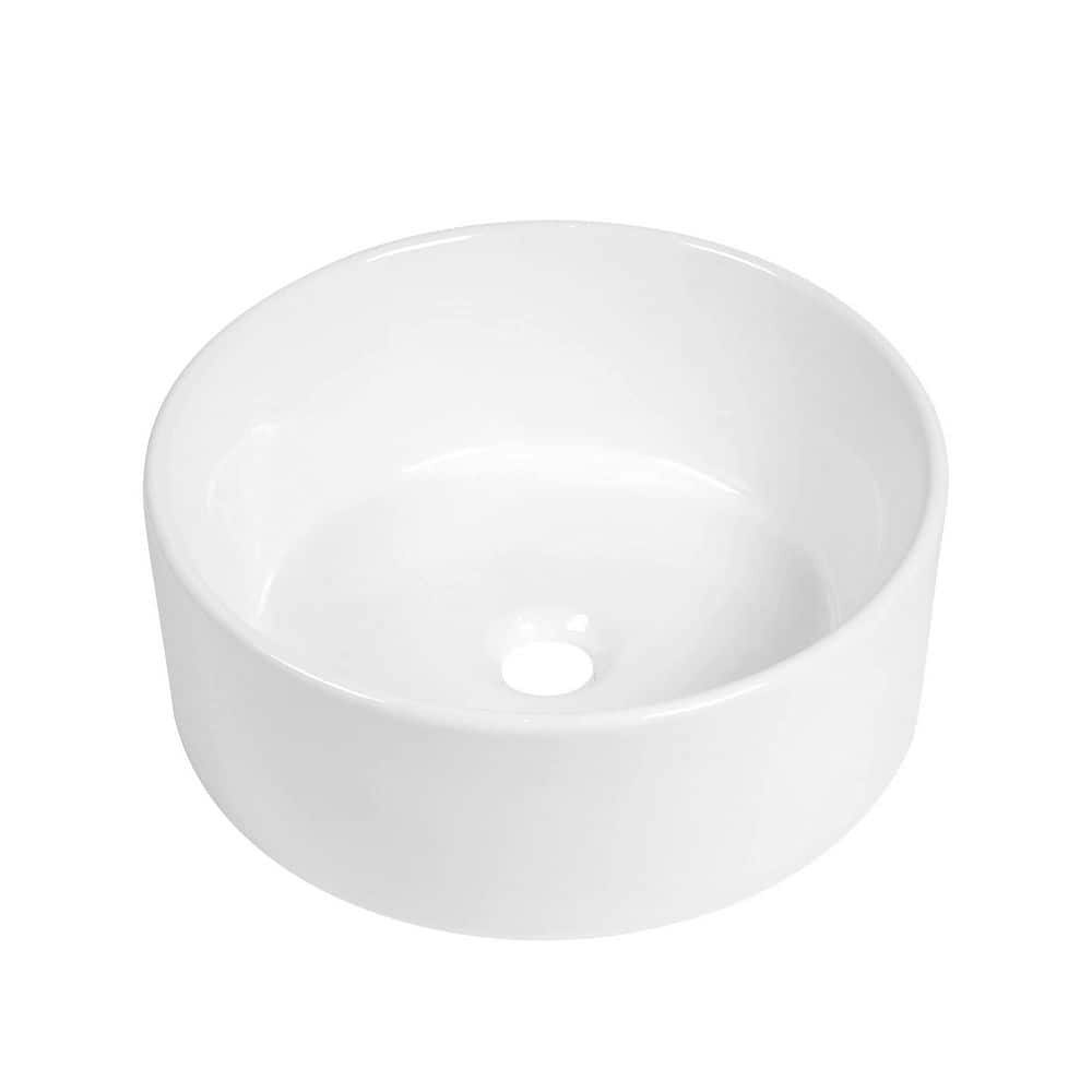 15-inch Round White Porcelain Vessel Bathroom Sink: $231.97