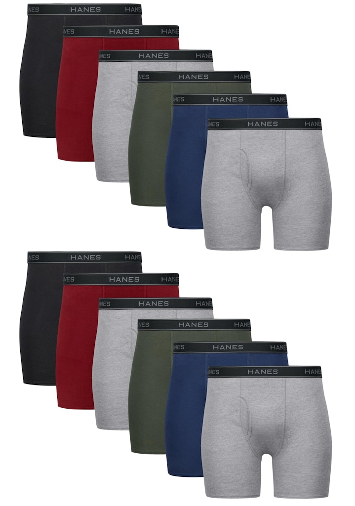 Hanes Men's Boxer Briefs 12-Pack: $28