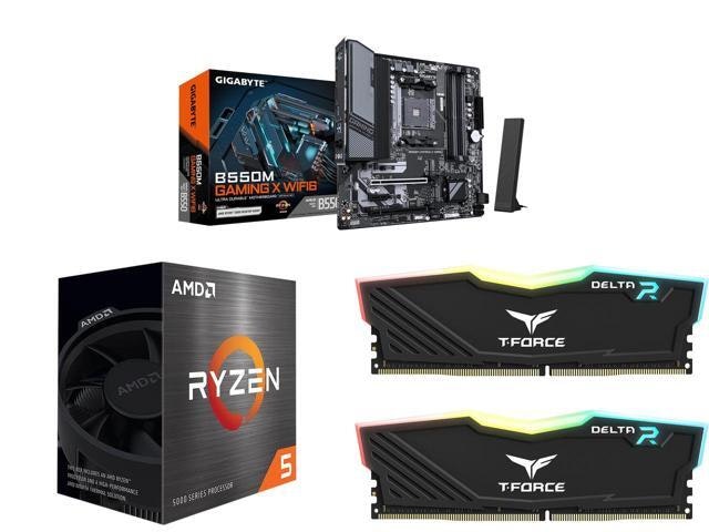 GIGABYTE B550M Gaming X WiFi6 Motherboard w/ AMD Processor + Memory Combo: $285