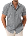Drazivon Men's Short Sleeve Linen Button-Down Shirt for $10 + free shipping w/ Prime