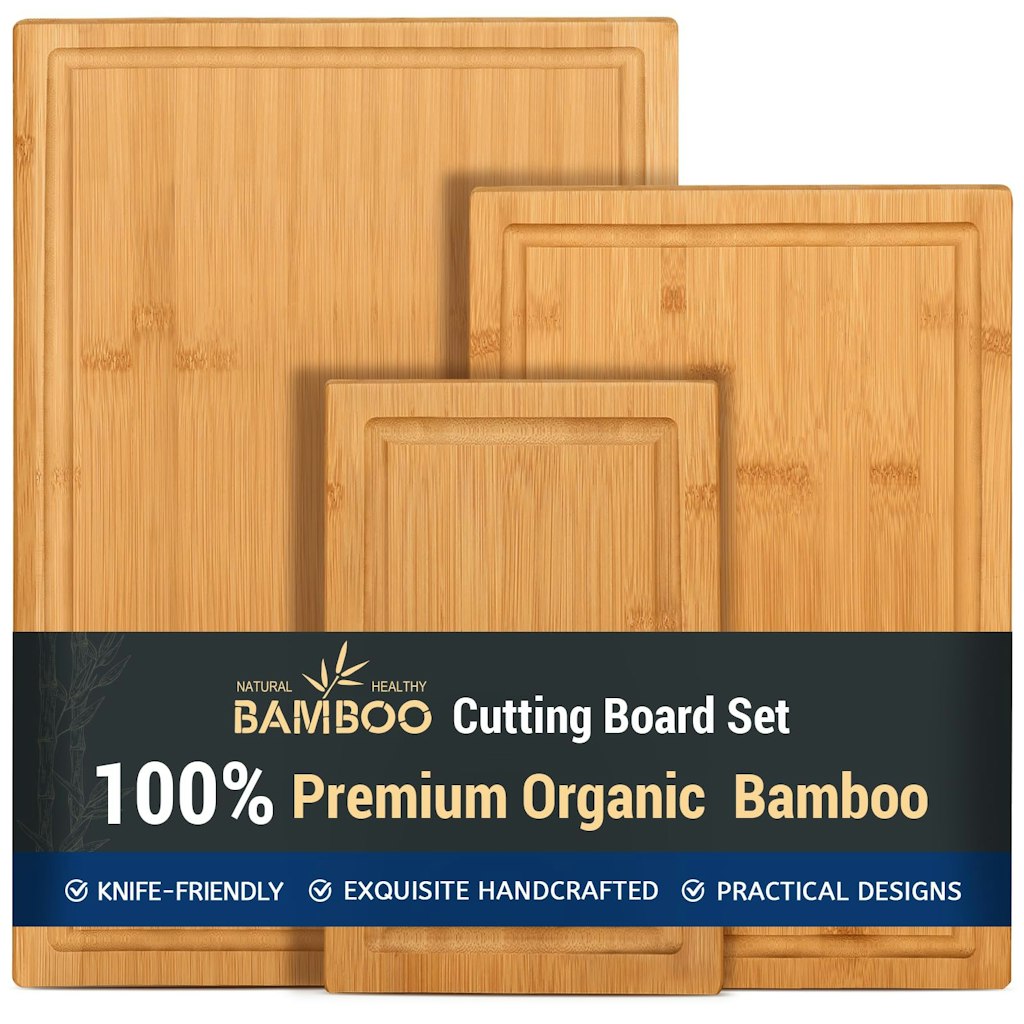 Hiware 3-Piece Bamboo Cutting Board Set: $9.99 w/ Prime