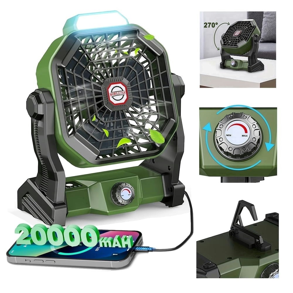Mapskey Portable Rechargeable LED Camping Fan: $18.80
