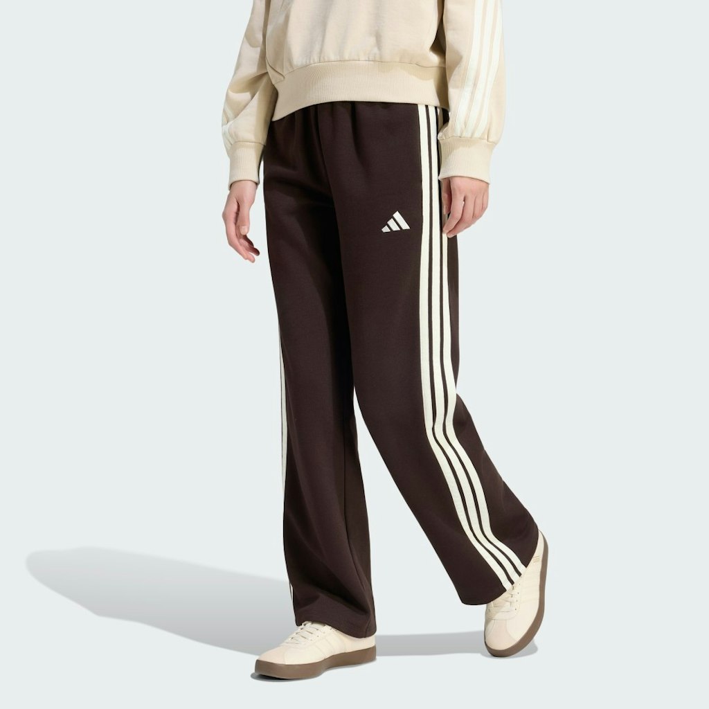 Adidas Essentials 3-Stripes Open-Hem French Terry Pants: $50 Adidas Essentials 3-Stripes Open-Hem French Terry Pants: $50