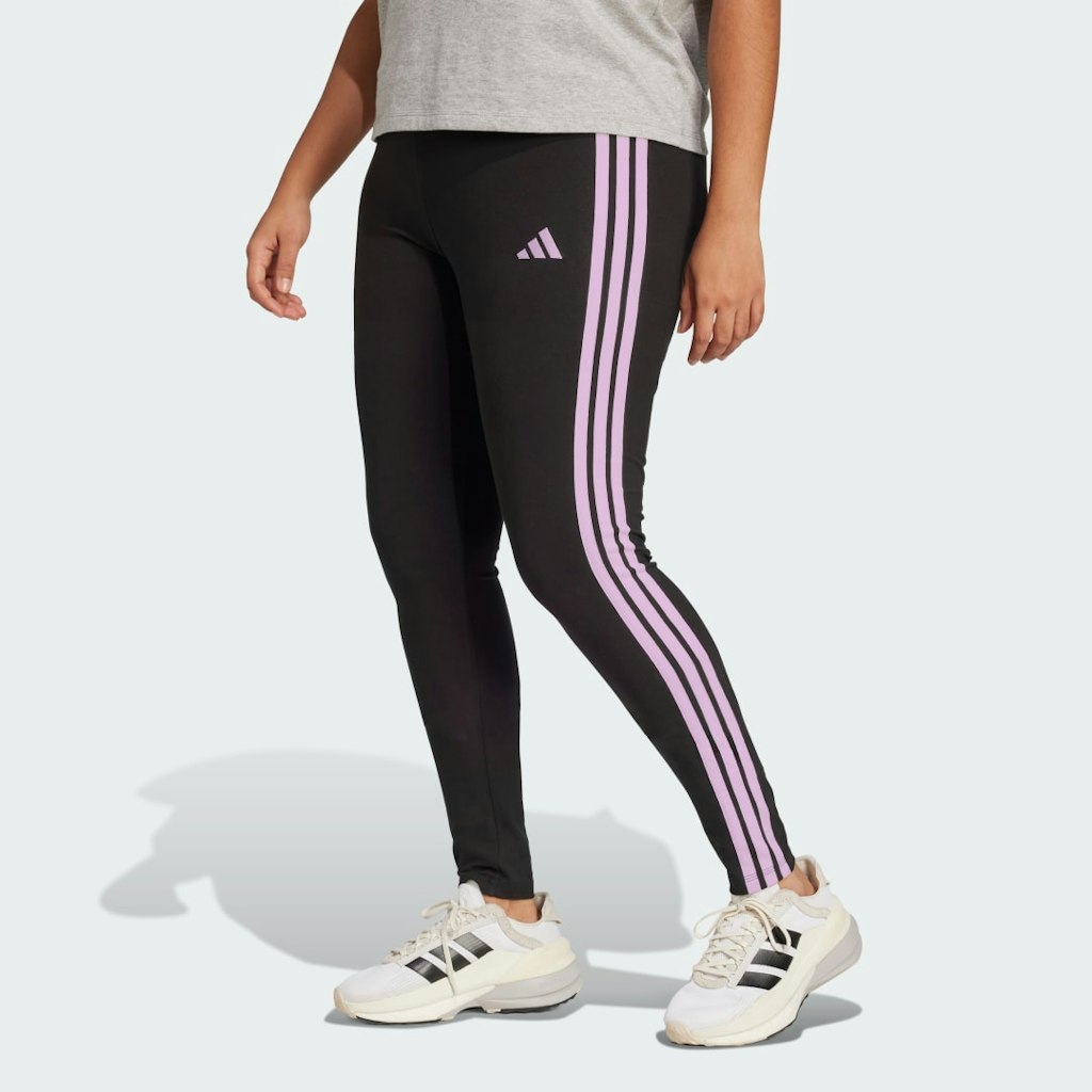Adidas Essentials 3-Stripes Plus Size Cotton Leggings: $35 Adidas Essentials 3-Stripes Plus Size Cotton Leggings: $35