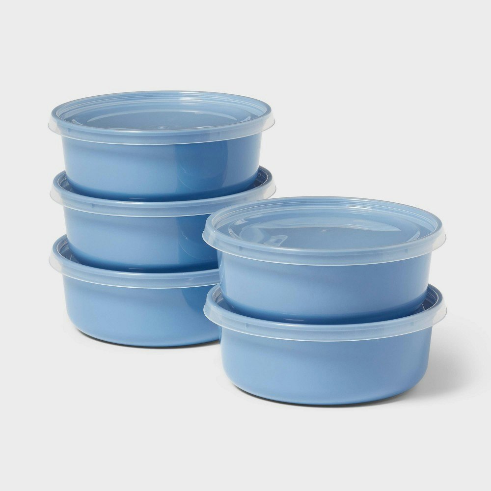 Room Essentials Round Plastic Food Storage Container 5-Piece Set: $5