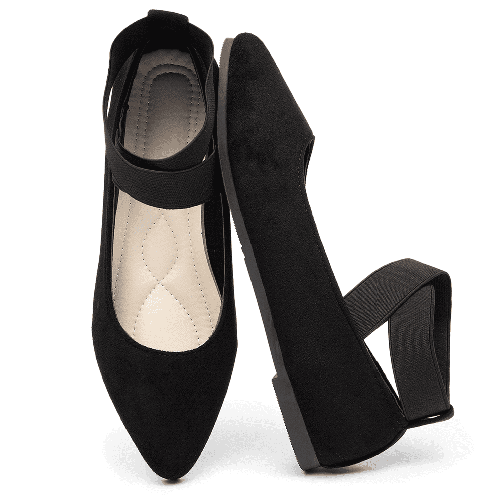Beranmey Women's Ankle Elastic Ballet Flats: $17.99 Beranmey Women's Ankle Elastic Ballet Flats: $17.99
