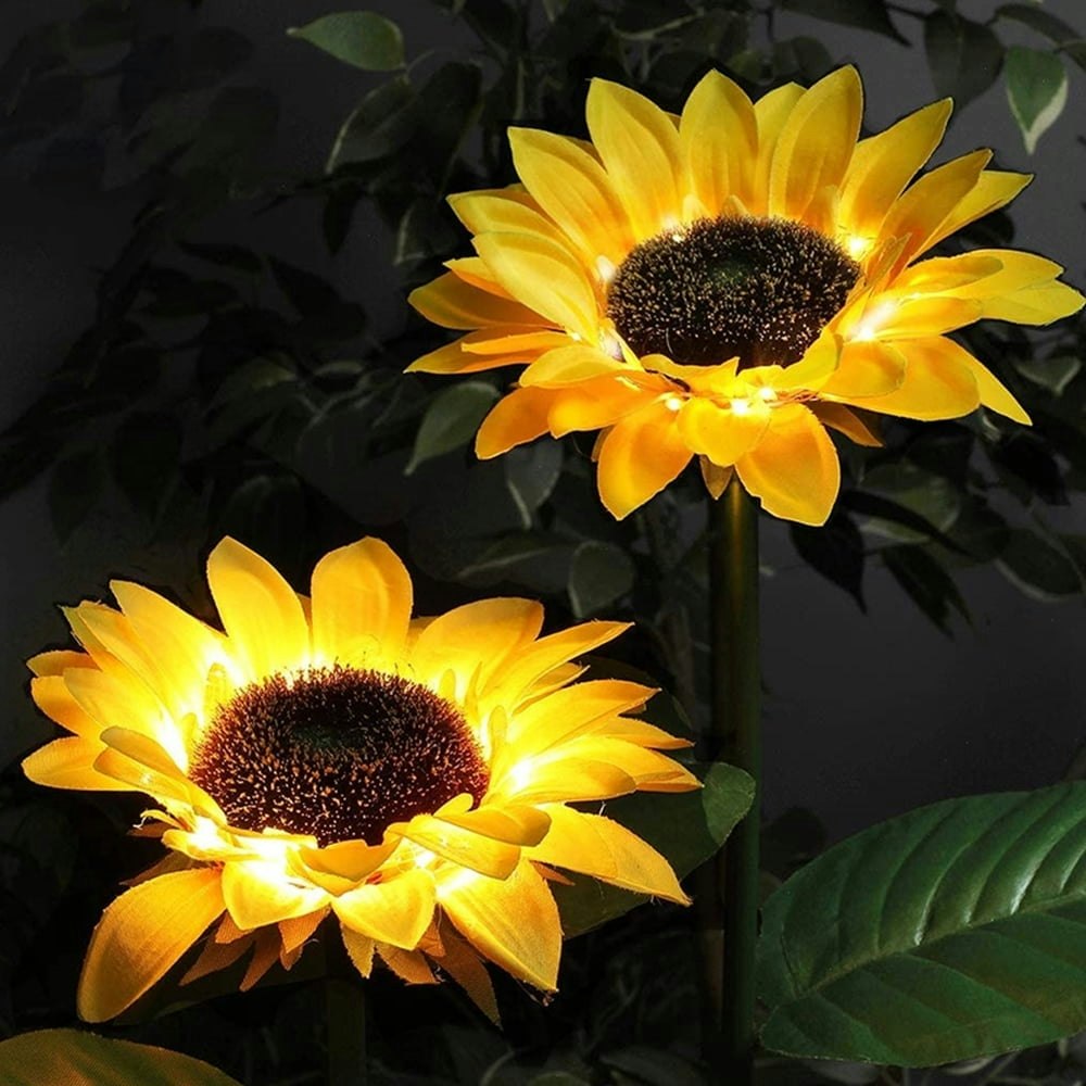 Keyohome Solar Sunflower Garden Stake Lights 2-Pack: $13.89