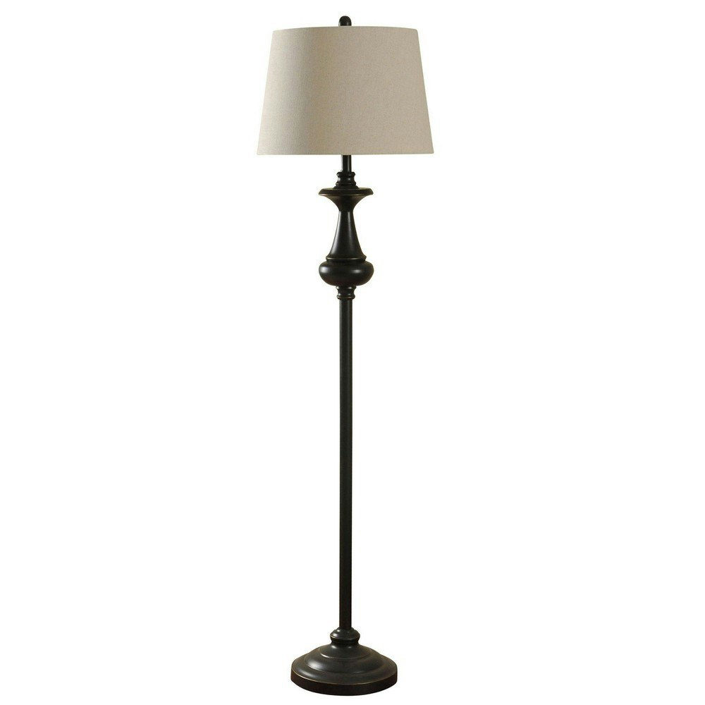 StyleCraft Natural Linen Bronze Floor Lamp: $131.99