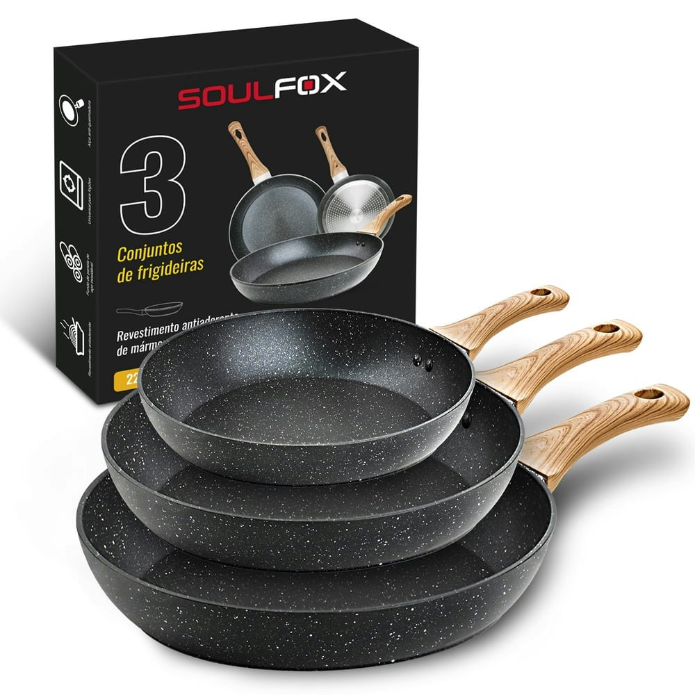 Soulfox 3-Piece Granite Nonstick Fry Pan Set: $35.99 Soulfox 3-Piece Granite Nonstick Fry Pan Set: $35.99