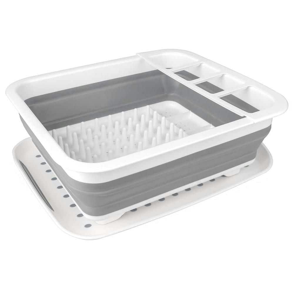 14 x 12-inch Collapsible Dish Drying Rack with Drainboard: $38.69