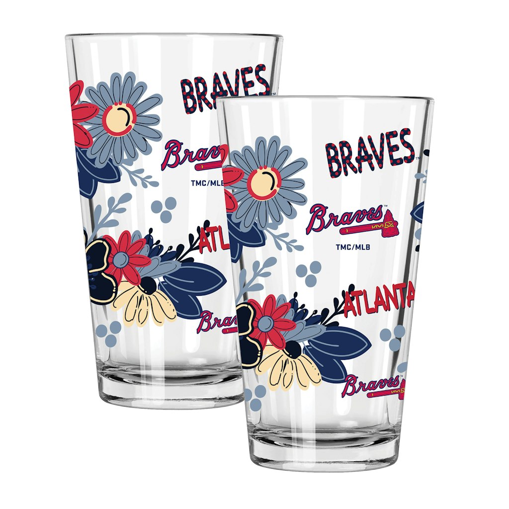 Atlanta Braves 16-ounce Pint Glass 2-Piece Set: $21.99