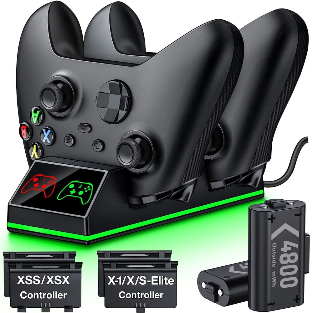Esywen Xbox Controller Charging Station with 2 Rechargeable Battery Packs: $21.99 Esywen Xbox Controller Charging Station with 2 Rechargeable Battery Packs: $21.99