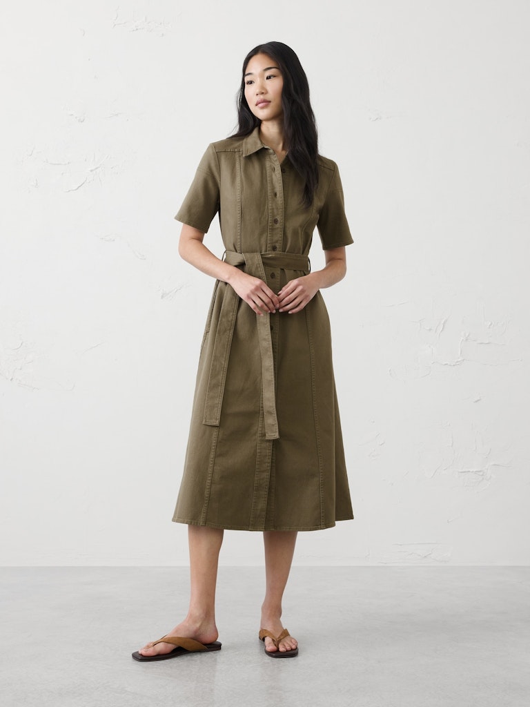 Denim Midi Shirtdress: $70 Denim Midi Shirtdress: $70