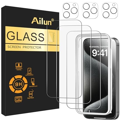 Ailun iPhone 15 Pro Max Screen and Camera Lens Protector 3-Pack: $8.88