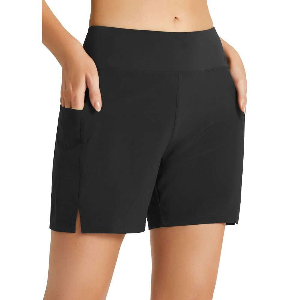 Baleaf Women's 5-inch High-Waisted Swim Shorts: $29.99 Baleaf Women's 5-inch High-Waisted Swim Shorts: $29.99