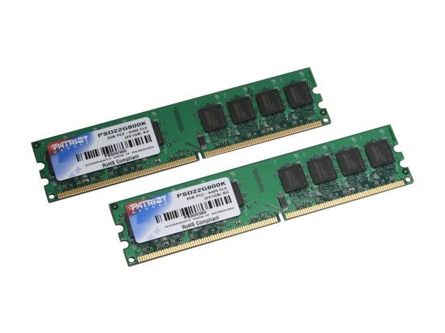 Patriot 2GB DDR2 800 Dual Channel Desktop Memory Kit: $43.23