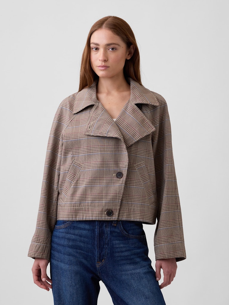 Relaxed Cropped Trench Coat: $65.99 Relaxed Cropped Trench Coat: $65.99