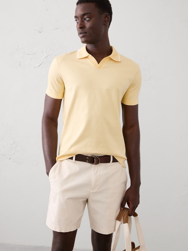 Slim-Fit Luxe Touch Johnny-Collar Polo: $35.97 Slim-Fit Luxe Touch Johnny-Collar Polo: $35.97