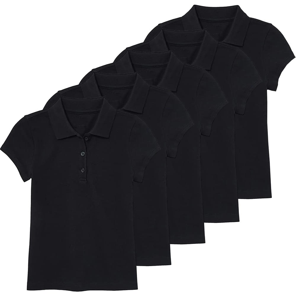 Girl's Short Sleeve Stretch Pique Polo Shirt 5-Pack: $26.97 Girl's Short Sleeve Stretch Pique Polo Shirt 5-Pack: $26.97