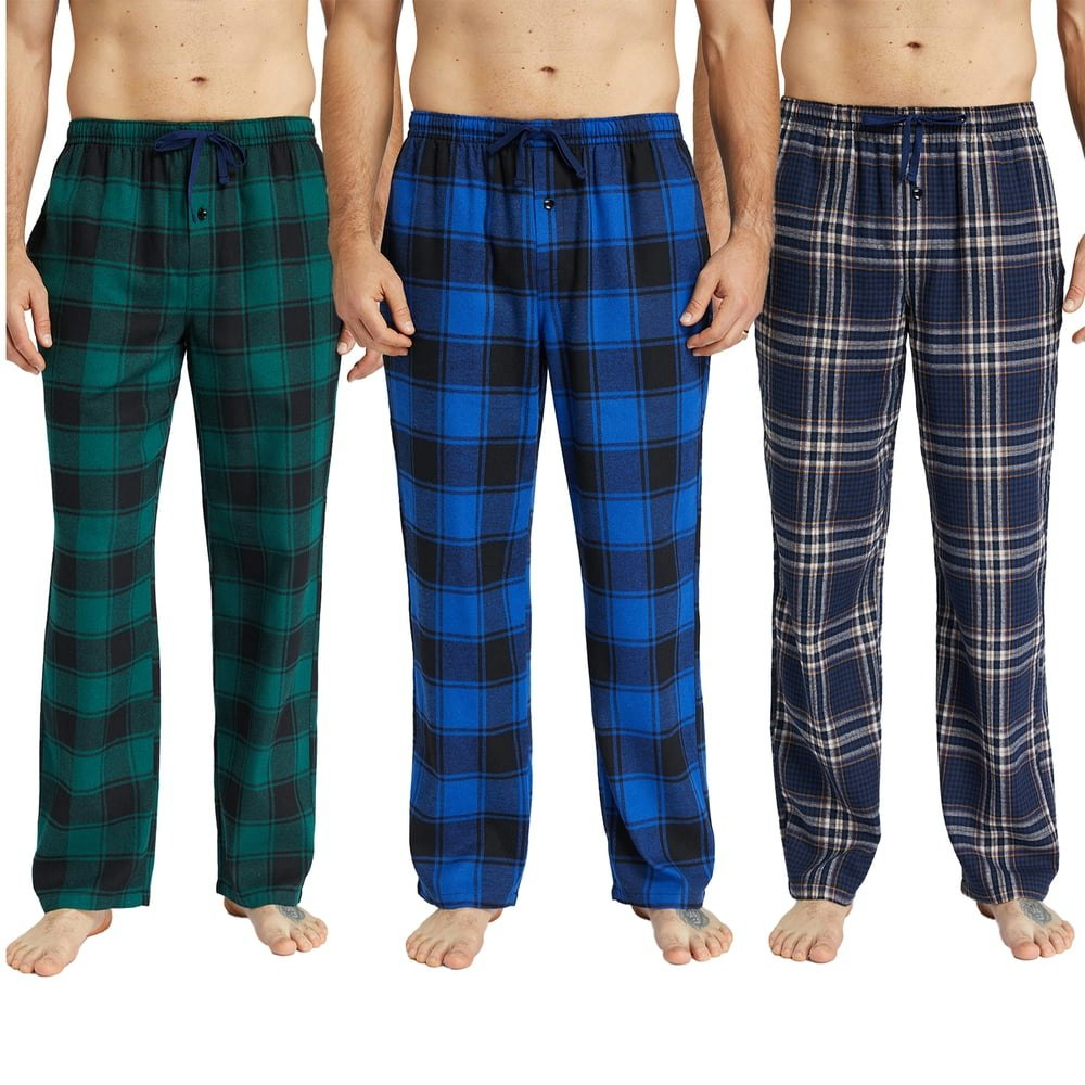 Onimisc Men's Flannel Plaid Pajama Pants 3-Pack: $31.99