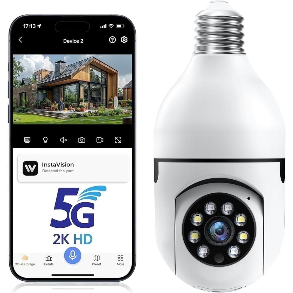 Gbiut 2K WiFi Light Bulb Security Camera: $19.99 Gbiut 2K WiFi Light Bulb Security Camera: $19.99