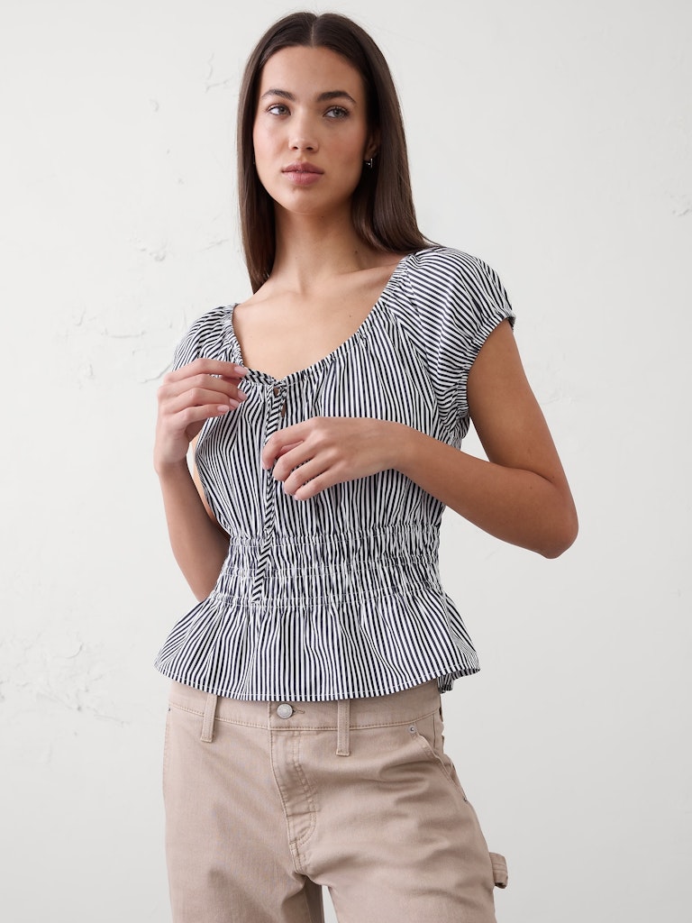 Elastic Scoop-Neck Top: $34 Elastic Scoop-Neck Top: $34
