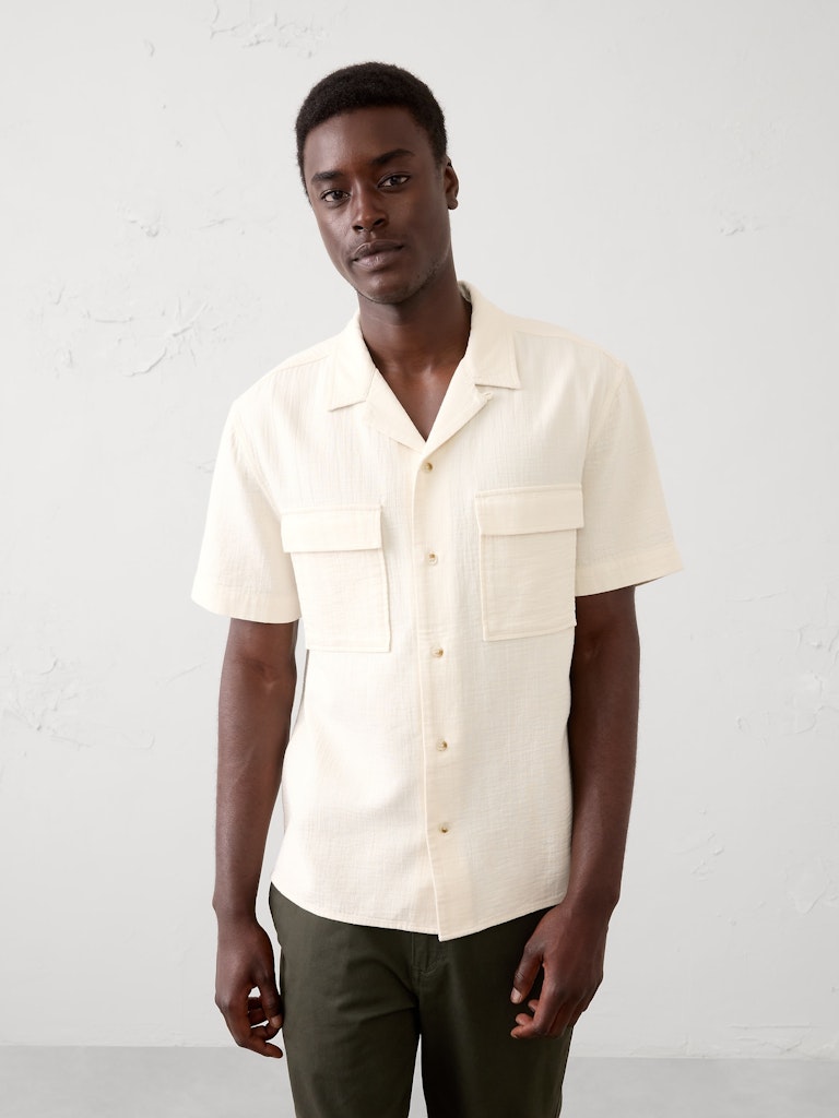 Standard-Fit Double Weave Resort Shirt: $35 Standard-Fit Double Weave Resort Shirt: $35