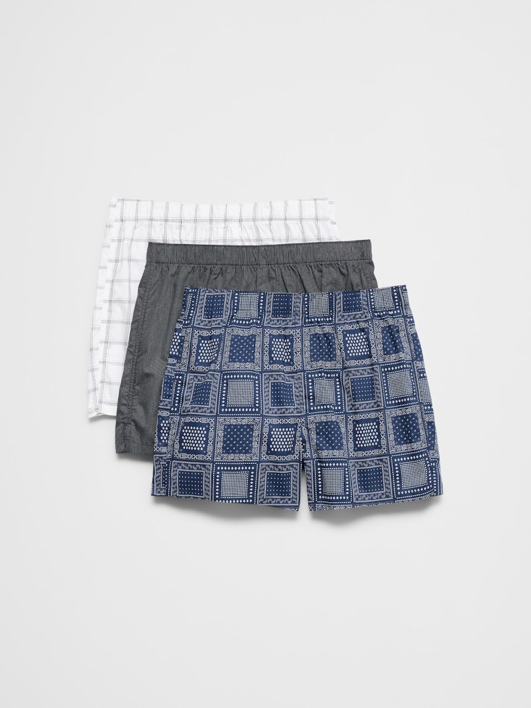Cotton Boxers 3-Pack: $24 Cotton Boxers 3-Pack: $24