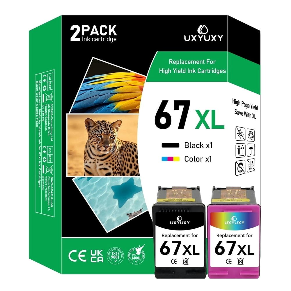 67XL Black and Tri-Color Ink Cartridges 2-Pack: $28.98 67XL Black and Tri-Color Ink Cartridges 2-Pack: $28.98