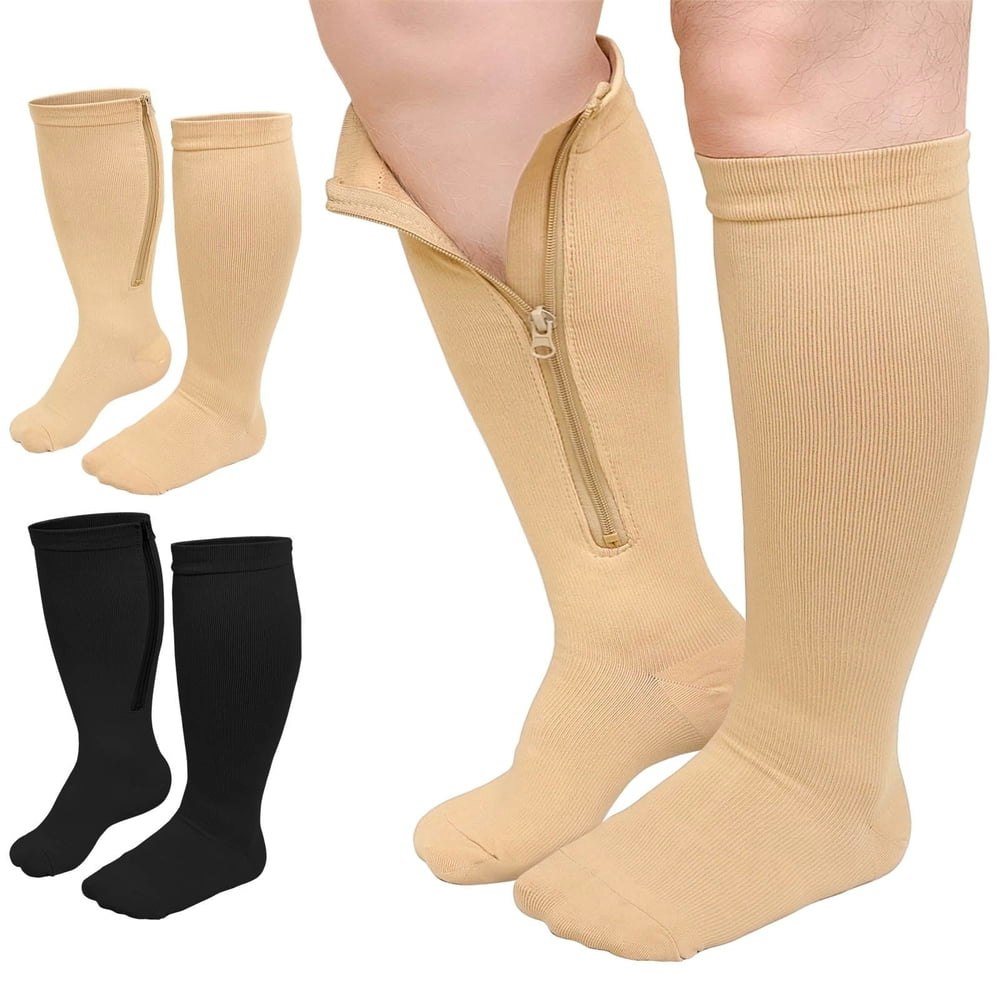 Putuo Zipper Compression Socks 2-Pair Pack: $13.48