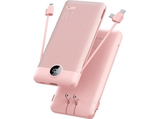 VRURC 10,000mAh Portable Charger with Built-in Cables and AC Wall Plug: $68.19 VRURC 10,000mAh Portable Charger with Built-in Cables and AC Wall Plug: $68.19