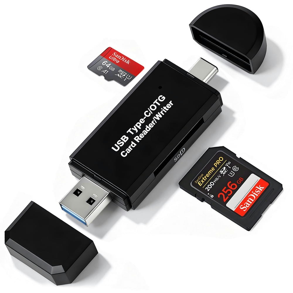 2-in-1 USB C and USB 3.0 SD and Micro SD Card Reader: $11.99