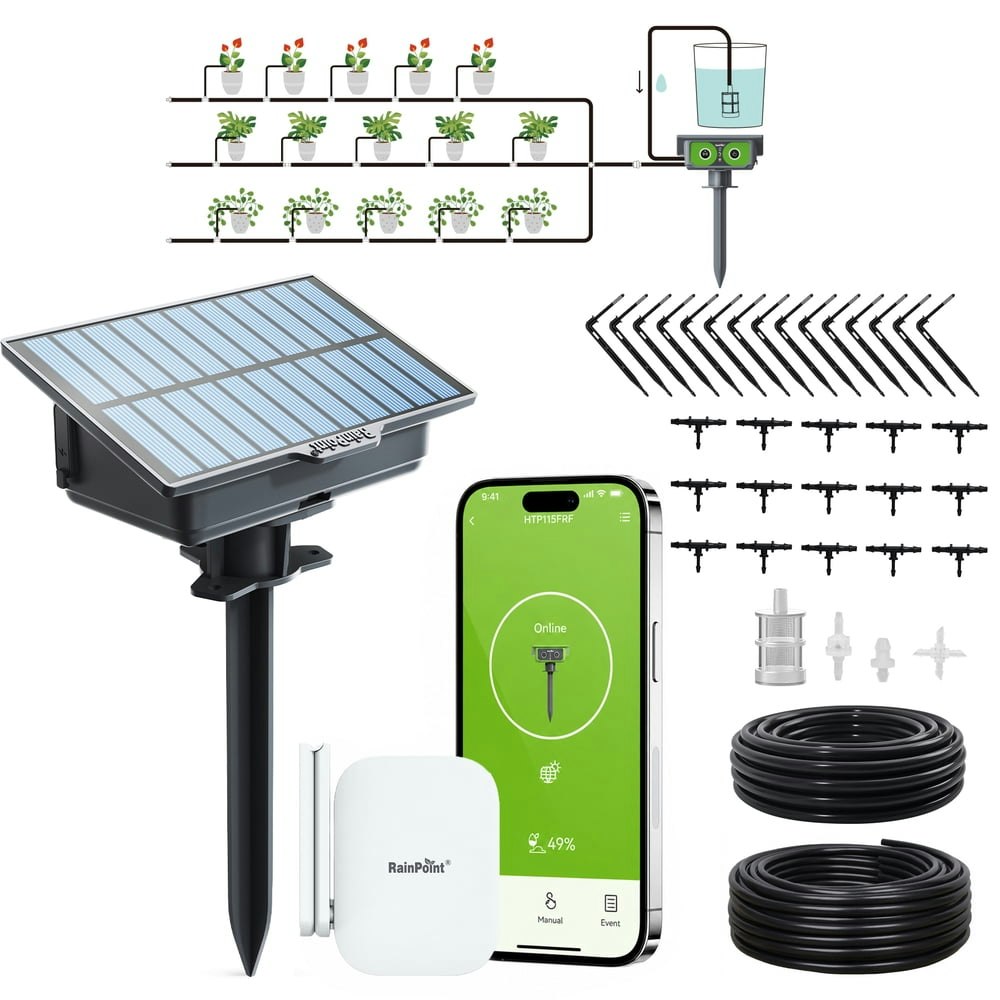 RainPoint Smart WiFi Solar Drip Irrigation System: $69.99