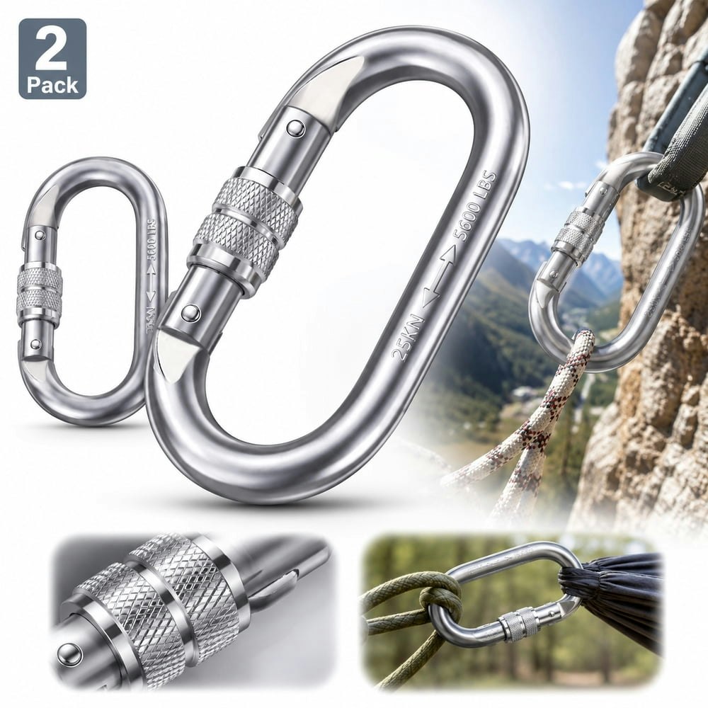 Rongsi 25kN Heavy Duty Carabiner Clip 2-Pack: $14.49 Rongsi 25kN Heavy Duty Carabiner Clip 2-Pack: $14.49