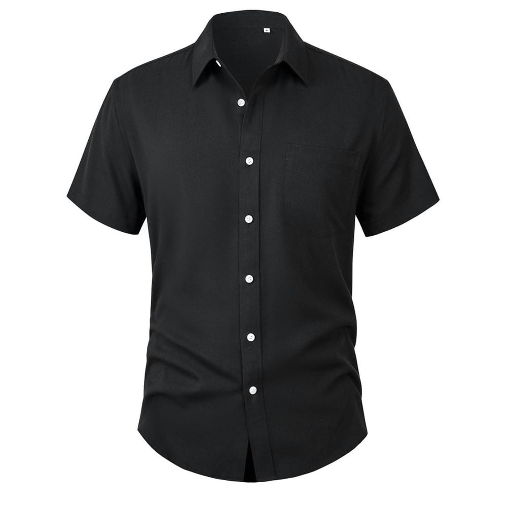 Youclos Men's Linen Short Sleeve Button-Down Shirt: $14.99