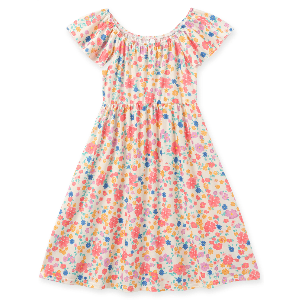 PatPat Girls Square Neck Floral Flutter Sleeve Dress: $12.99
