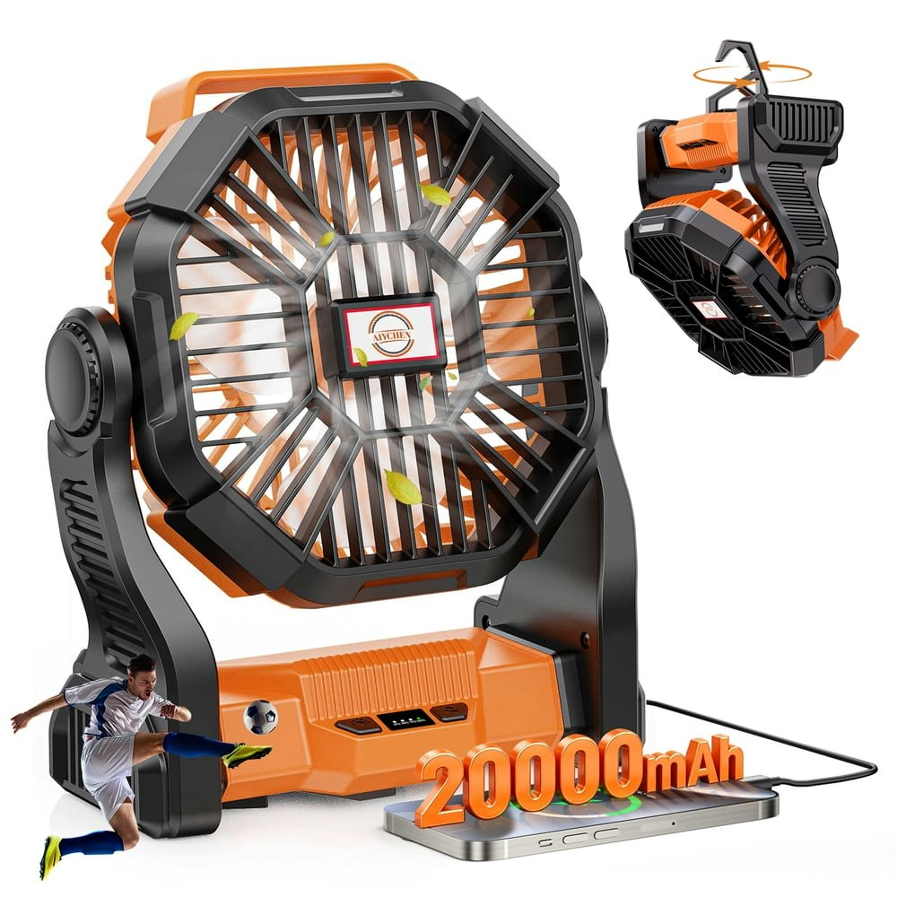 20,000mAh Portable Camping Fan with LED Lantern: $20.23