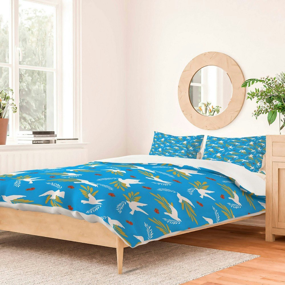 Deny Designs Marta Barragan Camarasa Peace Doves King Duvet Cover and Pillow Sham Set: $229.99 Deny Designs Marta Barragan Camarasa Peace Doves King Duvet Cover and Pillow Sham Set: $229.99
