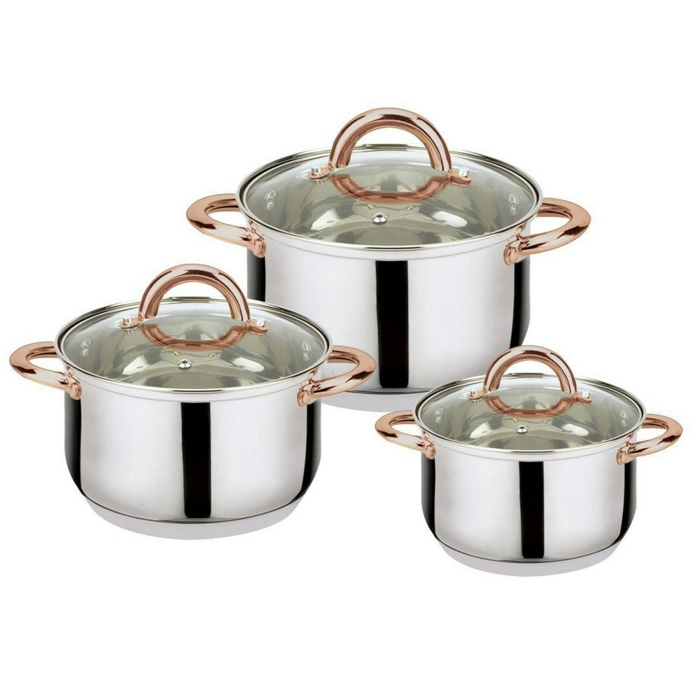 J&V Textiles 6-Piece Stainless Steel Casserole Set: $44.49