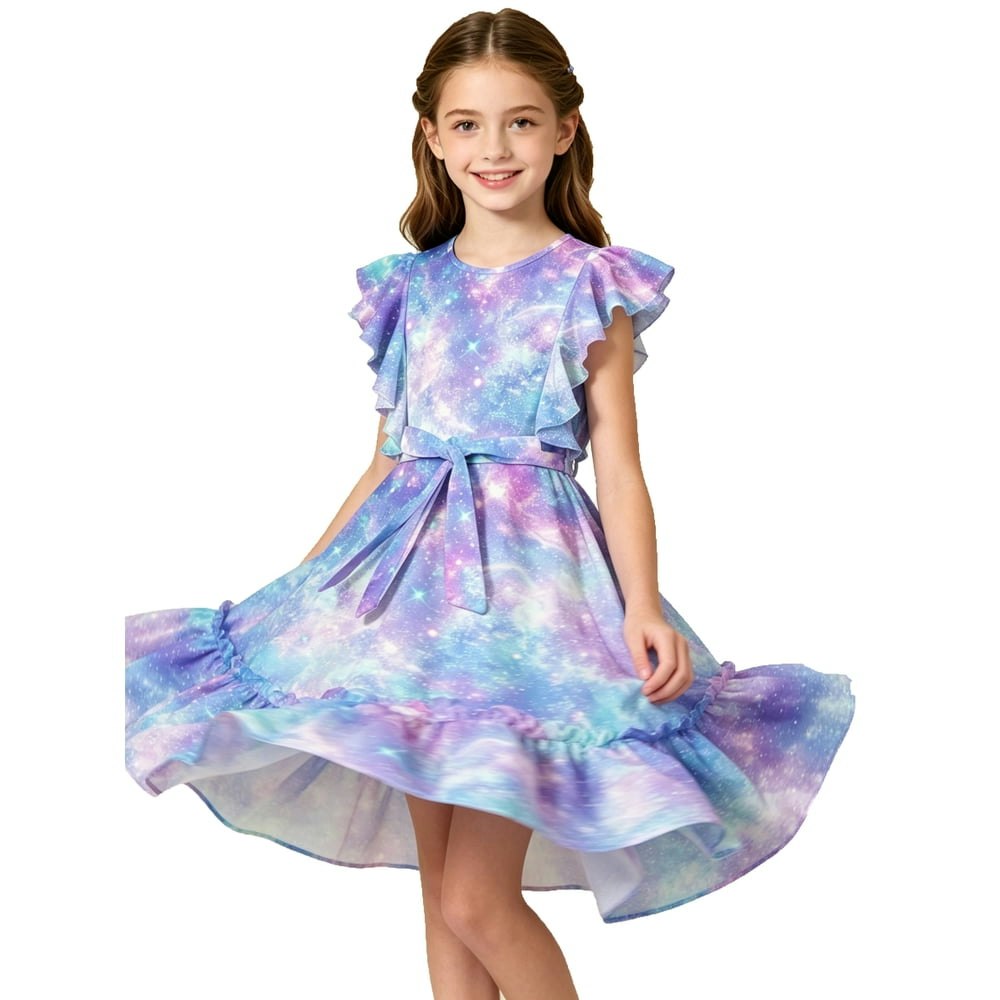Aideaone Girls Ruffle Sleeveless A-Line Sundress: $12.34 Aideaone Girls Ruffle Sleeveless A-Line Sundress: $12.34