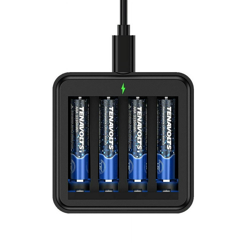 Tenavolts AAA Rechargeable Lithium Batteries with USB Charger 4-Pack: $12.99 Tenavolts AAA Rechargeable Lithium Batteries with USB Charger 4-Pack: $12.99