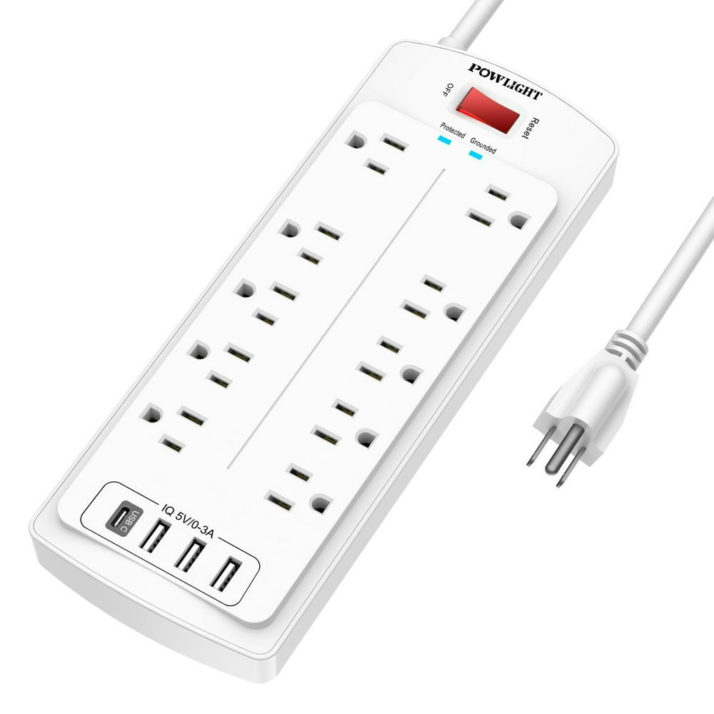 Power Strip Surge Protector with 10 AC Outlets and 4 USB Ports: $18.98