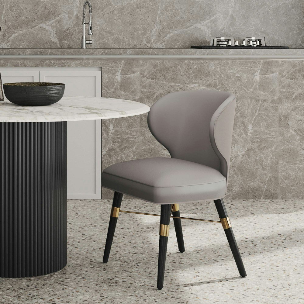 Manhattan Comfort Strine Velvet and Leatherette Dining Chair: $329.99