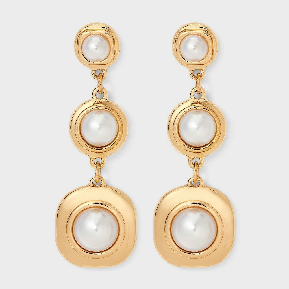 Triple Pearl Drop Earrings: $9.99