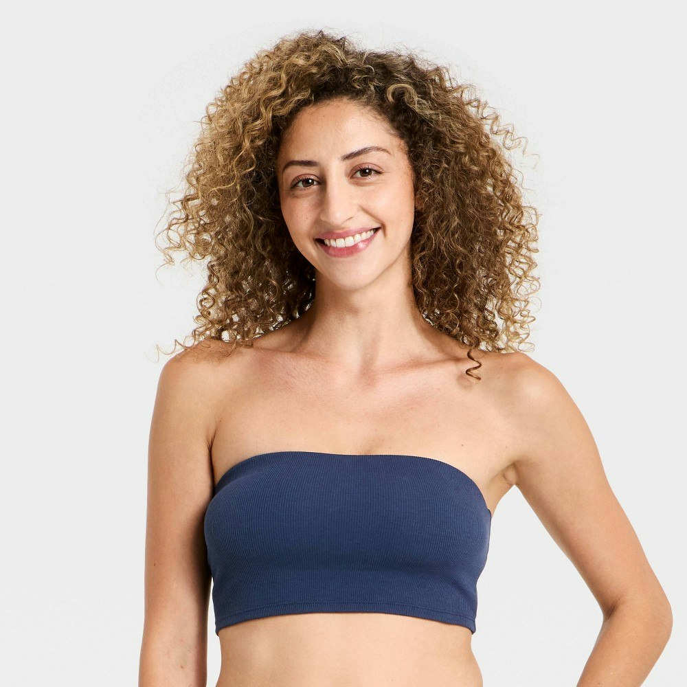 Wild Fable Women's Cotton Ribbed Unlined Bandeau Bra: $10