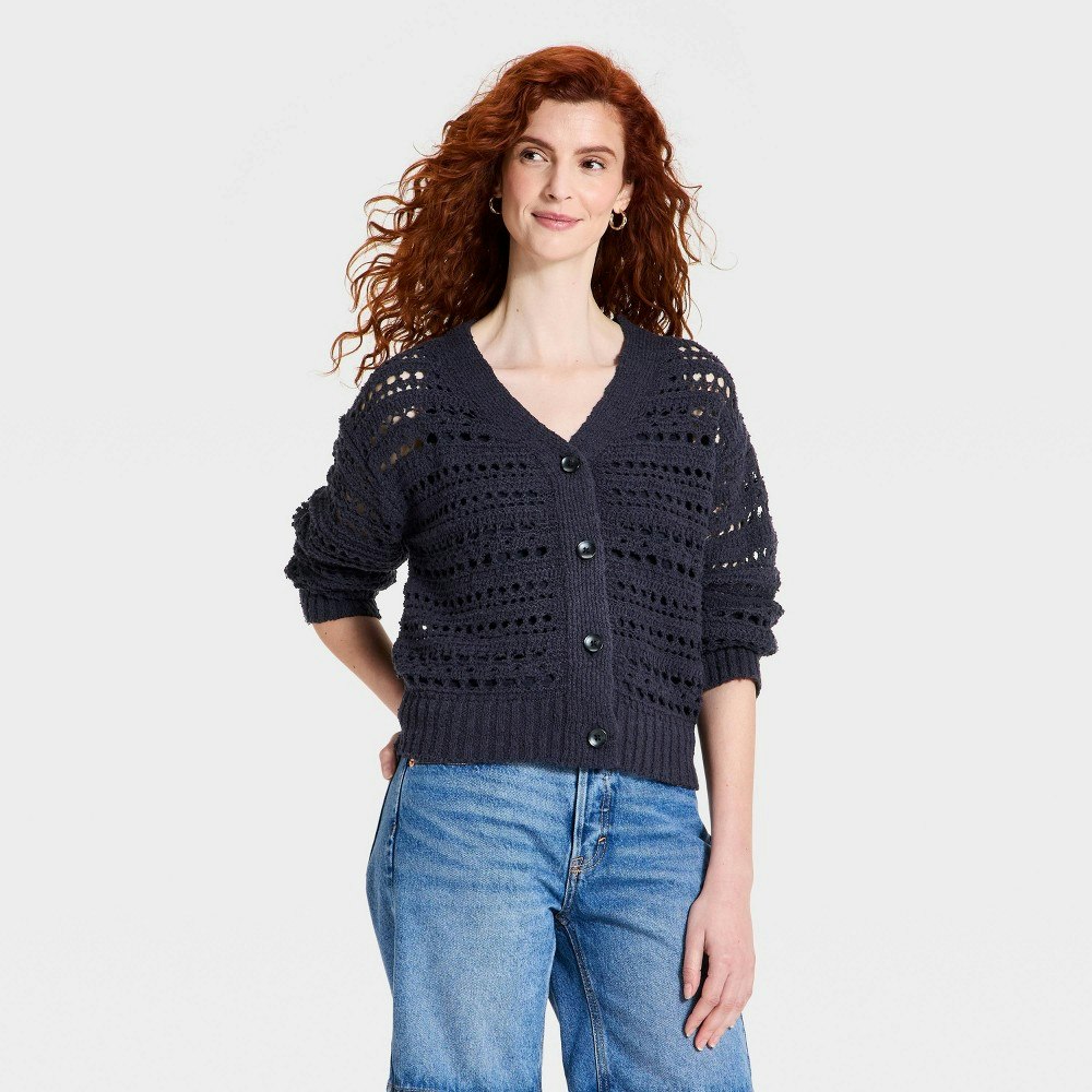 Women's Openwork Cardigan Sweater: $38 Women's Openwork Cardigan Sweater: $38