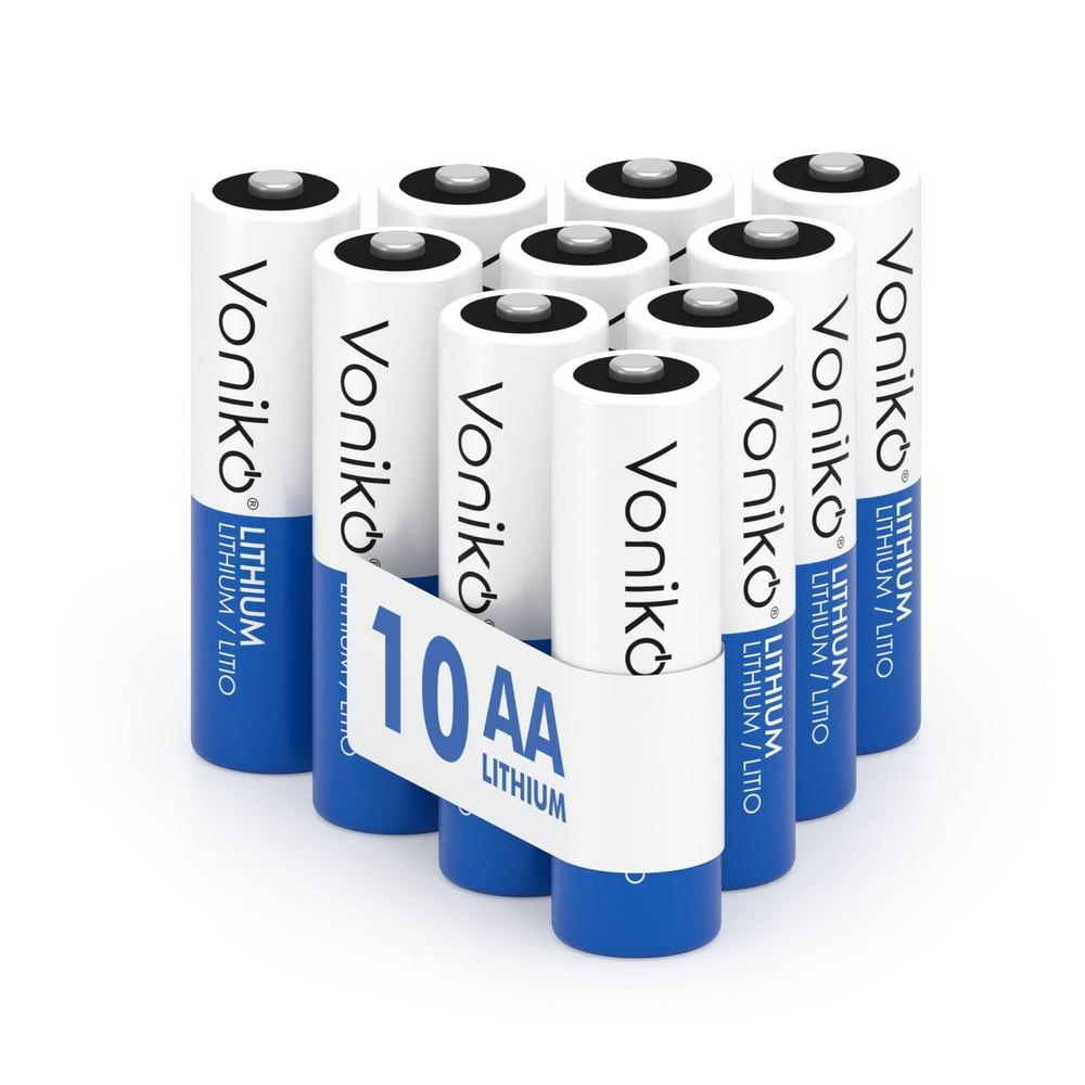 Voniko 1.5V 3,000mAh Lithium AA Batteries 10-Pack: $17.99 Voniko 1.5V 3,000mAh Lithium AA Batteries 10-Pack: $17.99