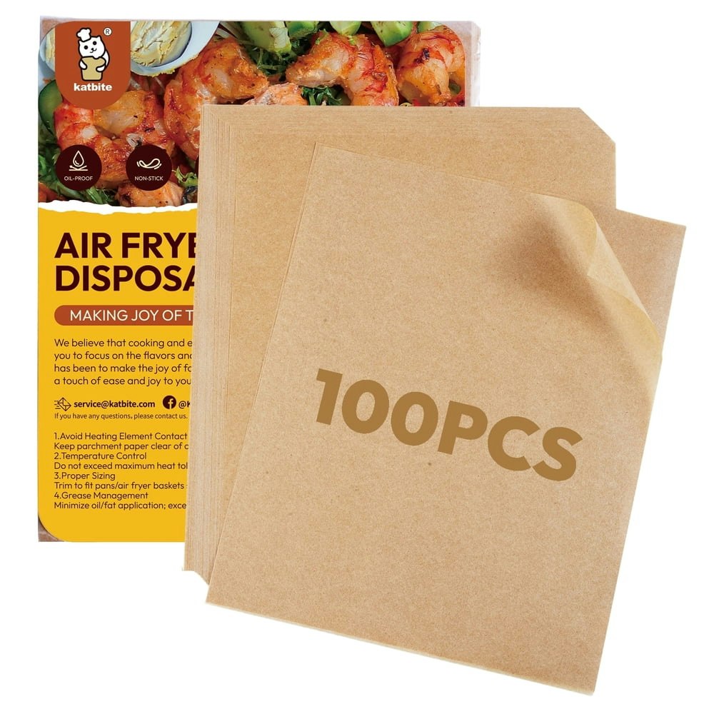 Katbite 9x11-Inch Air Fryer Parchment Paper Liners 100-Pack: $9.68 Katbite 9x11-Inch Air Fryer Parchment Paper Liners 100-Pack: $9.68